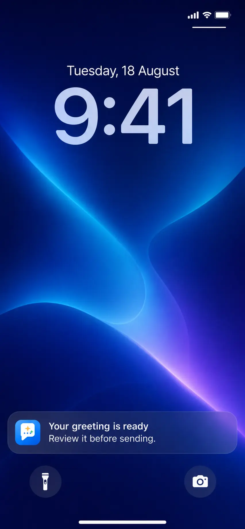 KindMoment reminder on an iPhone lock screen